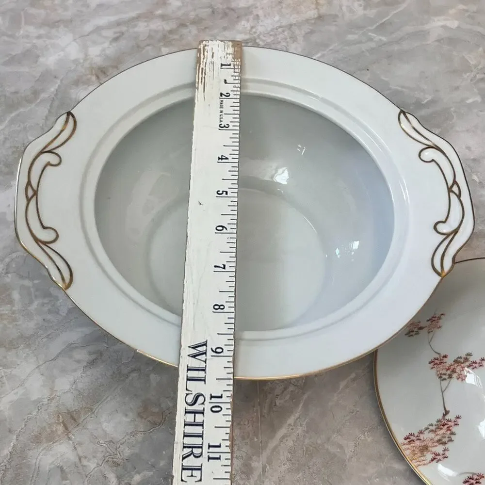 Vintage Fukagawa Arita Maple Pattern Sugar Bowl with lid Made In Japan